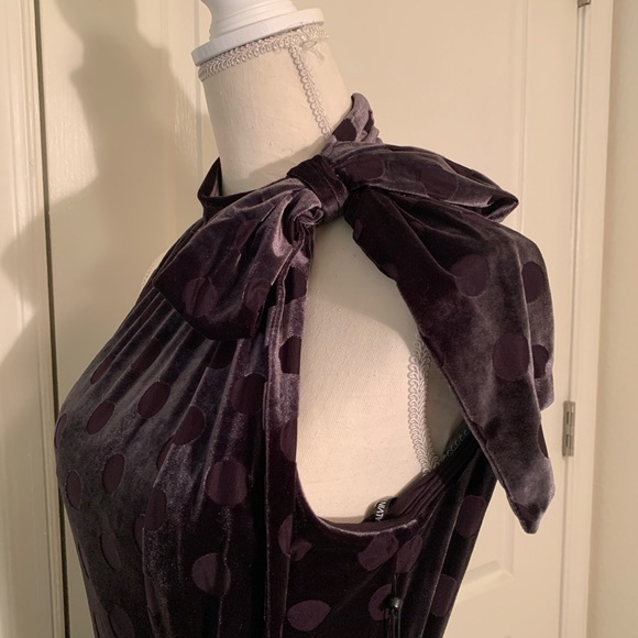 Calvin Kline Velvet Polka Dot Dress - Picture 6 of 12